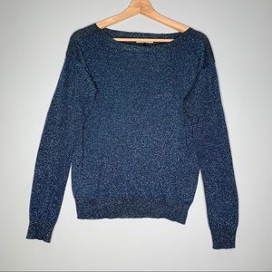 Rebecca Taylor Blue Long Sleeve Metallic Top S